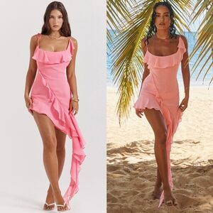 House Of CB 'Marcia' French Pink Ruffle Mini Dress